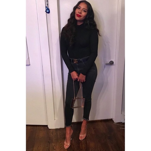 Black turtleneck bodysuit - Picture 2 of 8